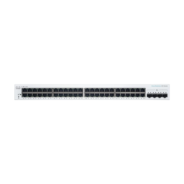 Smart Switch 48 cổng Gigabit + 4 cổng 10G SPF+ Cisco CBS220-48T-4X-EU