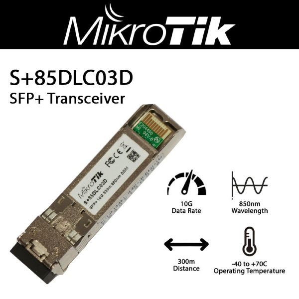 Module quang SFP Multi-mode Duplex LC MikroTik S+85DLC03D