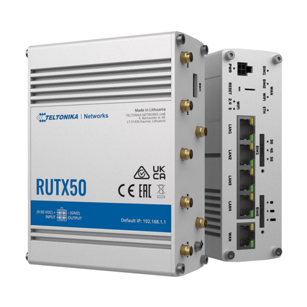 Industrial Router Wi-Fi 5G/4G LTE Dual SIM Teltonika RUTX50