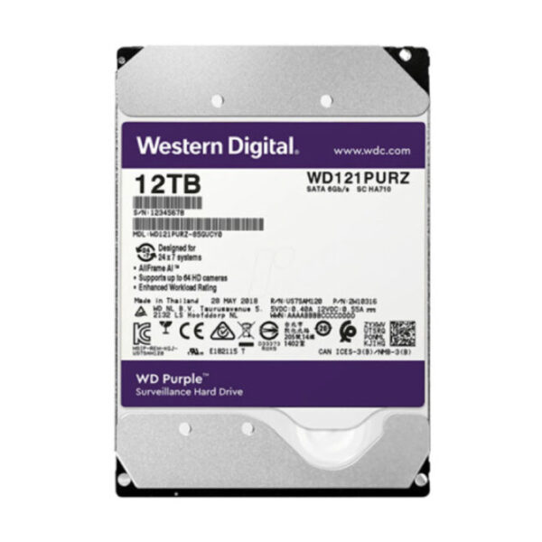 Ổ cứng HDD WD Purple 12TB 3.5" SATA 3 WD121PURZ