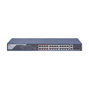 Switch 24 cổng 100Mbps PoE + 2 combo Gigabit LAN/SFP Hikvision DS-3E0326P-E(B)