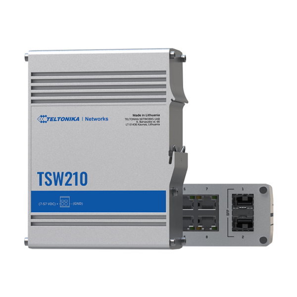 Unmanaged Industrial Switch Teltonika TSW210 (8 x 1G RJ45 + 2 x 1G SFP)