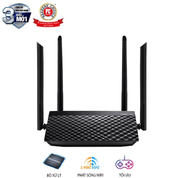 Router WiFi Băng tần kép chuẩn AC750 ASUS RT-AC750L