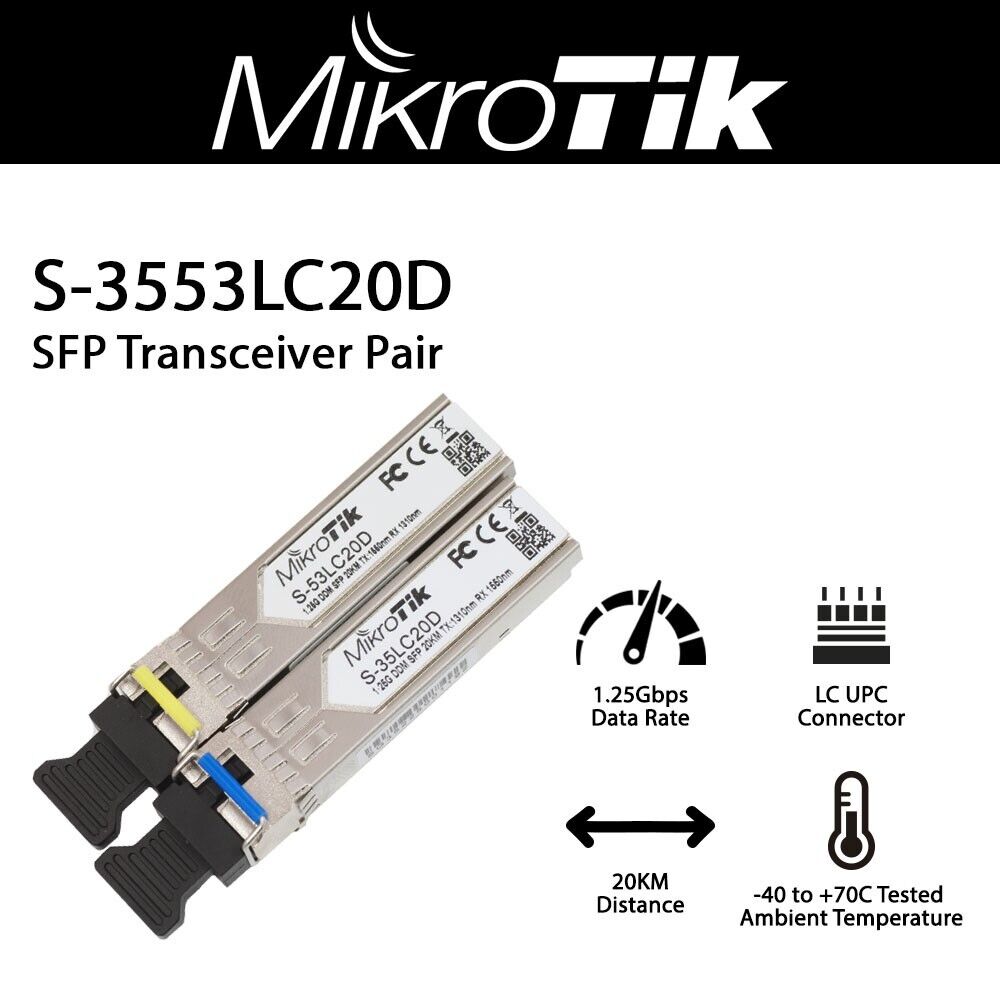 Module quang SFP Single-mode Simplex LC MikroTik S-3553LC20D