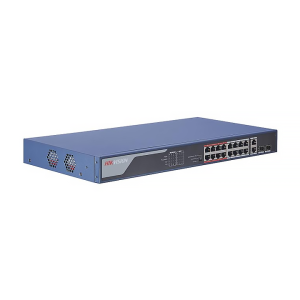 Switch 16 cổng 100Mbps PoE + 2 combo Gigabit LAN/SFP Hikvision DS-3E0318P-E(B)