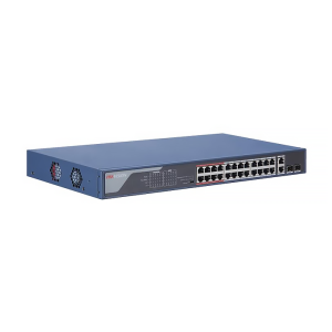 Switch 24 cổng 100Mbps PoE + 2 combo Gigabit LAN/SFP Hikvision DS-3E0326P-E(B)