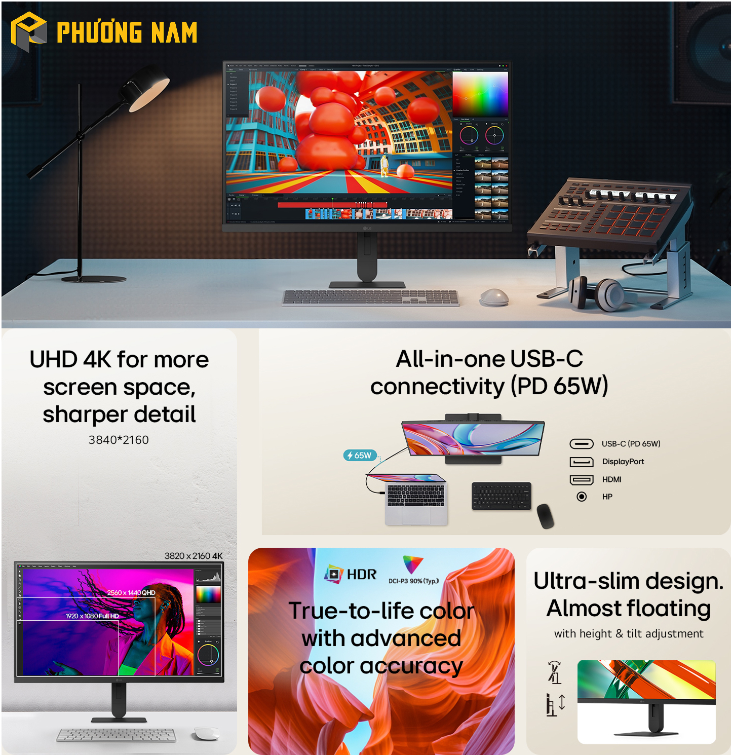 Màn hình LG UltraFine U7 27U730B-B 27" 4K IPS 60Hz 5ms Màn hình LG UltraFine U7 27U730B-B 27" 4K IPS 60Hz 5ms