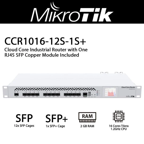 Router cân bằng tải 13 Port SFP MikroTik CCR1016-12S-1S+