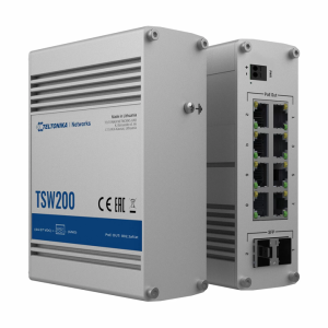Unmanaged Industrial Switch Teltonika TSW200 (8 x 1G RJ45 PoE 240W + 2 x 1G SFP)