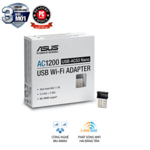 Card mạng WiFi USB ASUS chuẩn AC1200 USB-AC53 Nano