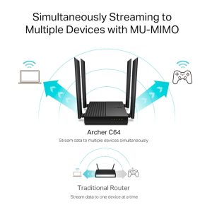 Router wifi MU-MIMO AC1200 TP-Link Archer C64