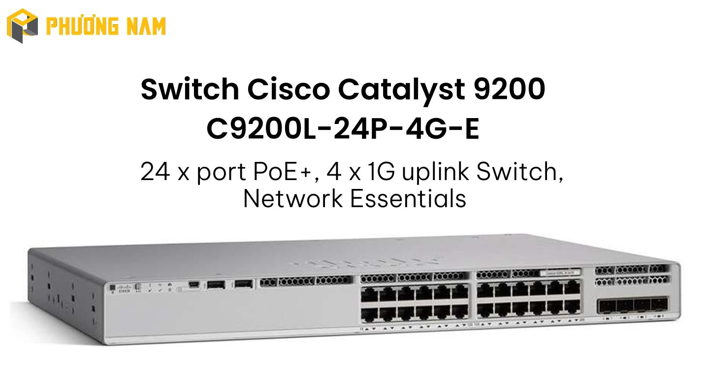 Switch Cisco Catalyst 9200 C9200L-24P-4G-E (24 x port PoE+ 4 x 1G ...