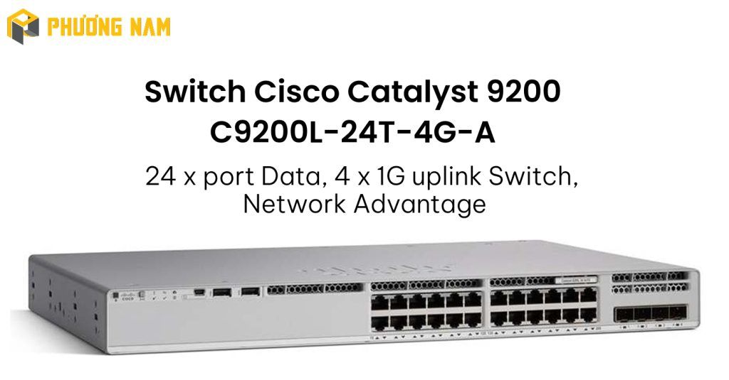 Switch Cisco Catalyst 9200 C9200L-24T-4G-E (24 x port Data, 4 x 1G ...