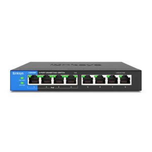 Switch Linksys LGS108P-AP (8 cổng Gigabit, 4 cổng PoE+, tổng công suất 50W)