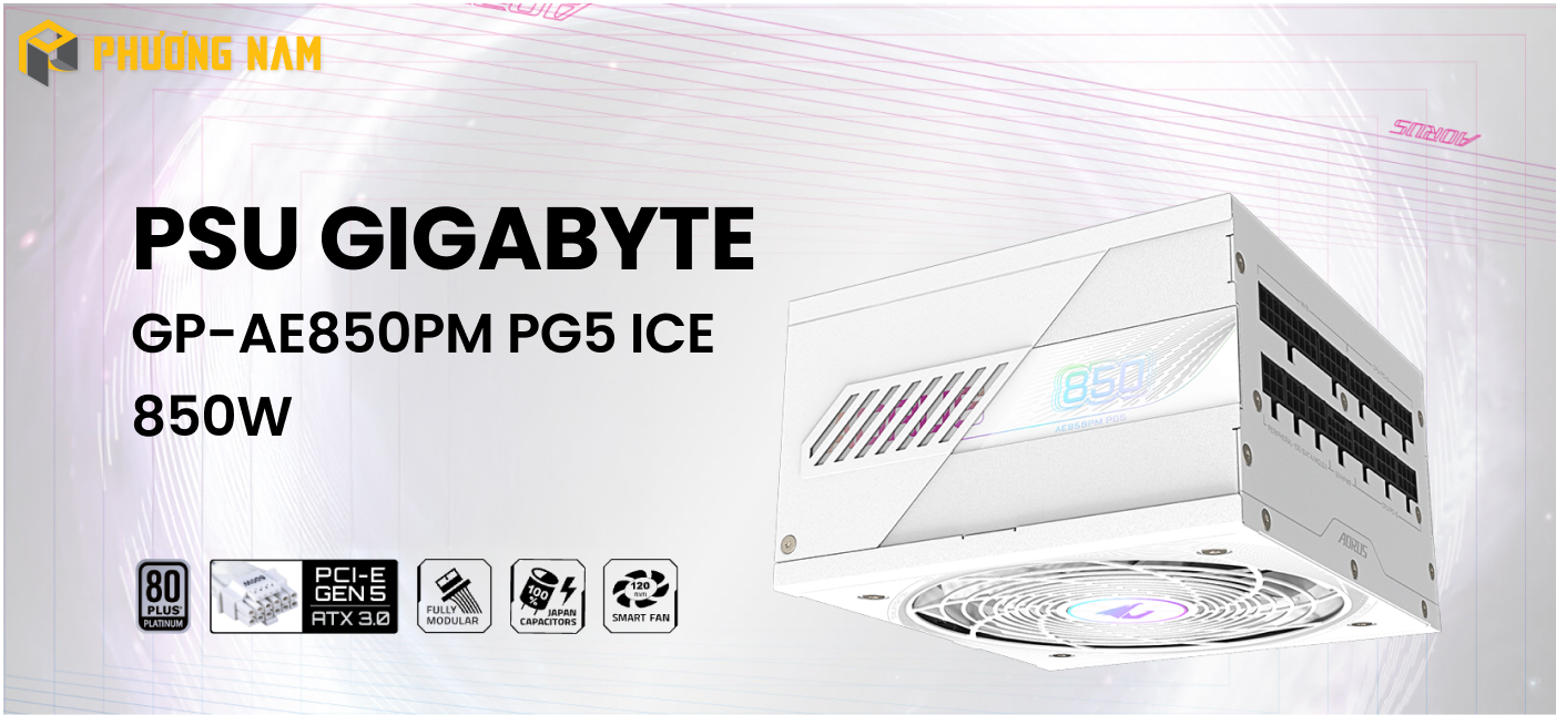 Nguồn GIGABYTE GP-AE850PM PG5 ICE 850W 80 PLUS Platinum