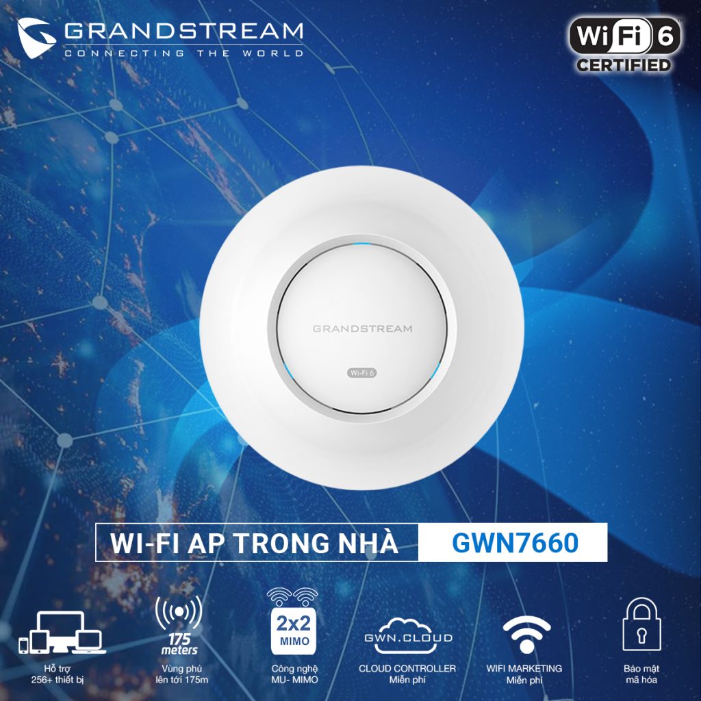 Access Point - Bộ phát Wi-Fi 6 Grandstream GWN7660