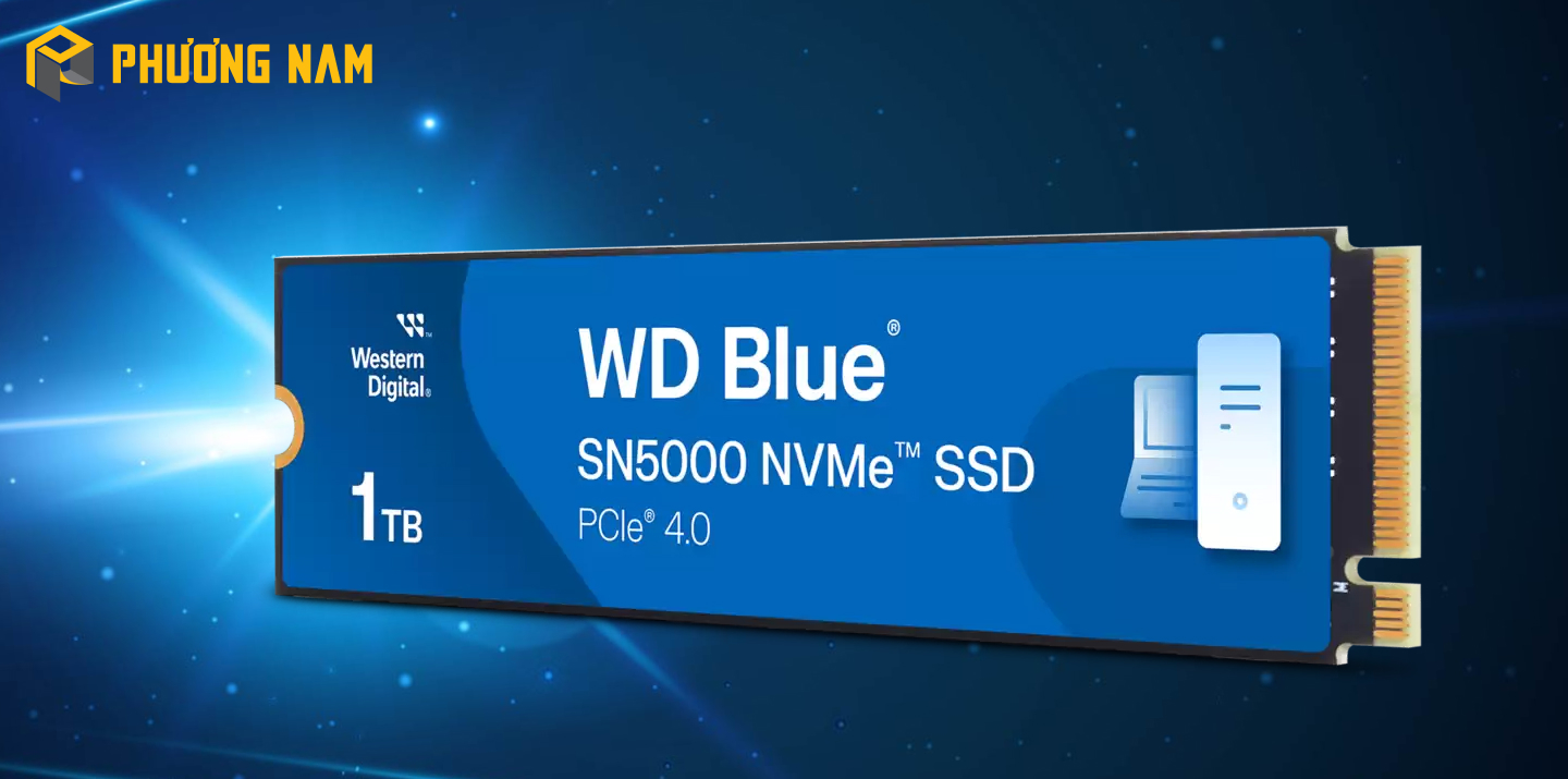 SSD WD Blue 1TB SN5000 NVMe M.2 PCIe Gen4x4 WDS100T4B0E