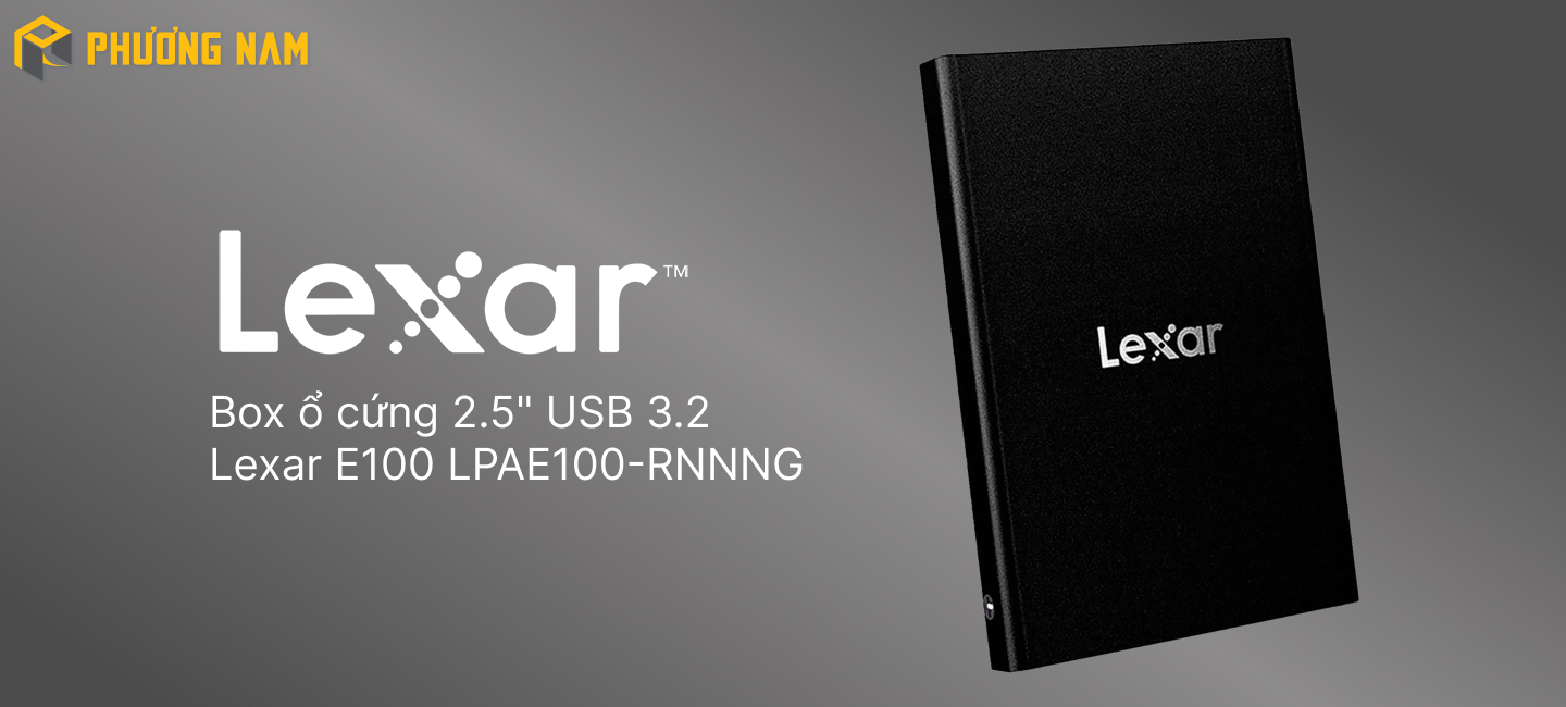 Box ổ cứng 2.5" USB 3.2 Lexar E100 LPAE100-RNNNG (Màu đen)