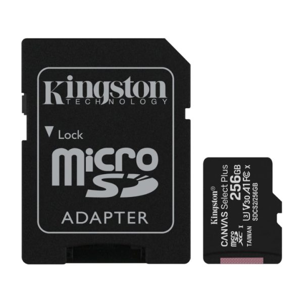 Thẻ nhớ MicroSDXC 256GB Kingston Canvas Select Plus SDCS2/256GB (Kèm Adapter)