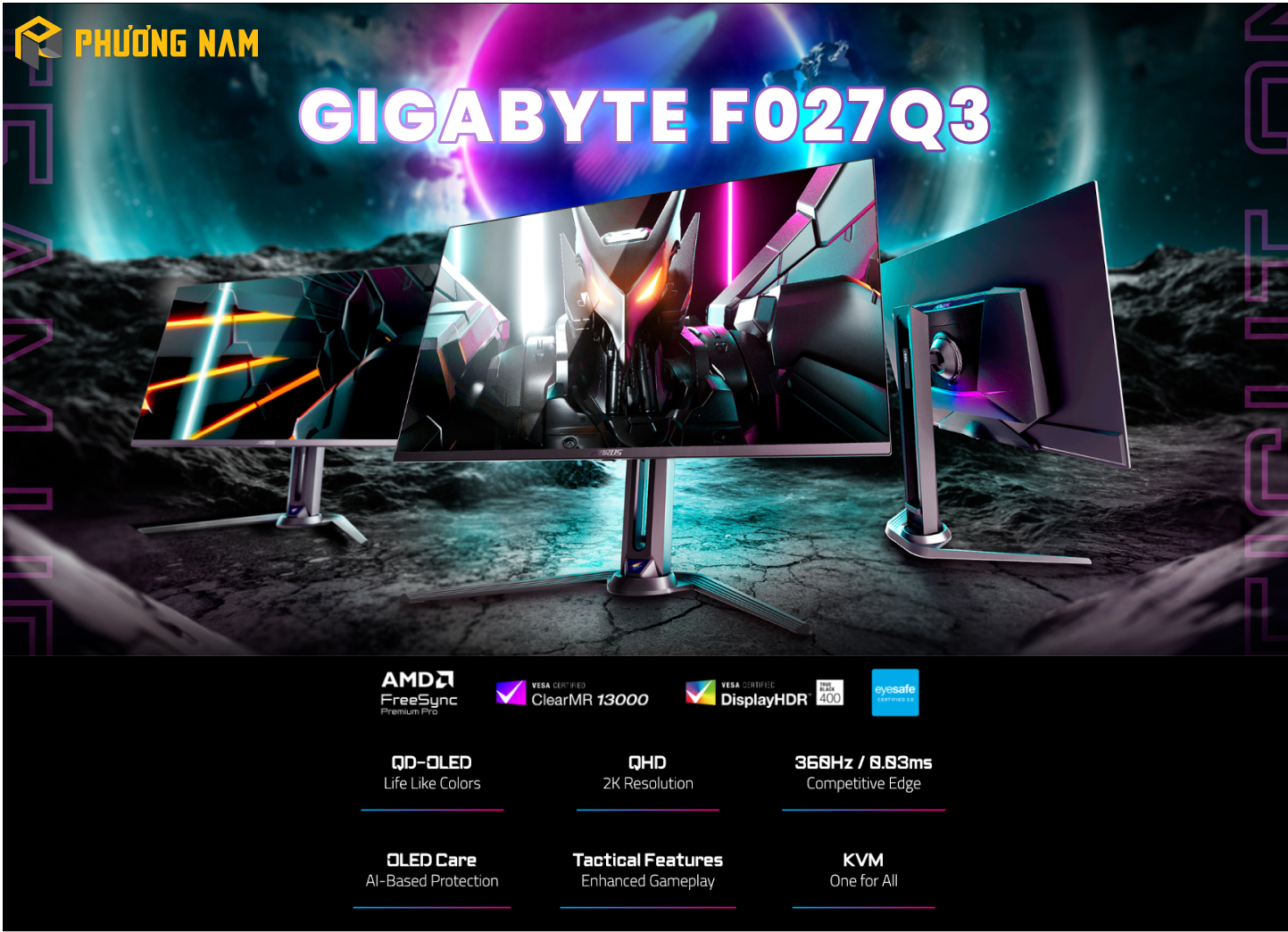 Màn hình gaming GIGABYTE FO27Q3 27″ 2K OLED 360Hz 0.03m