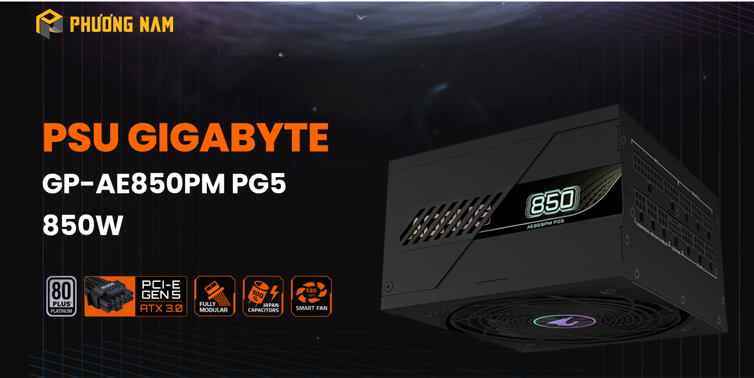 Nguồn GIGABYTE GP-AE850PM PG5 850W 80 PLUS Platinum 