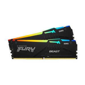 Ram PC Kingston Fury Beast Black RGB KF560C40BBAK2-64 64GB (2x32GB) DDR5 6000MHz