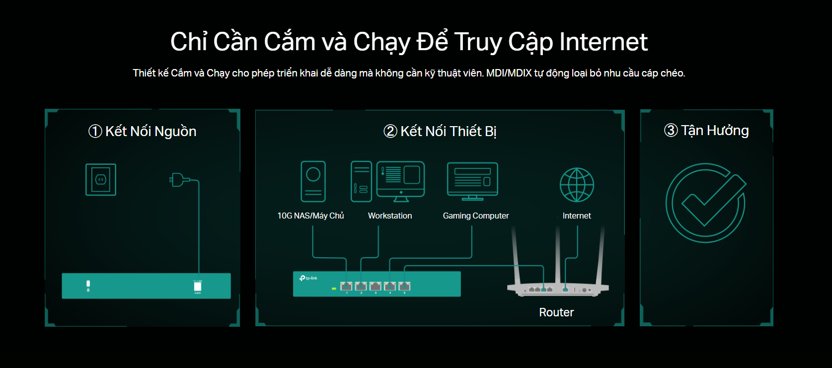 Switch TP-Link TL-SX105 kết nối đa thiết bị