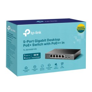 Switch TP-Link TL-SG1005P-PD 5-Port Gigabit Desktop (1-Port PoE++ In, 4-Port PoE+Out)