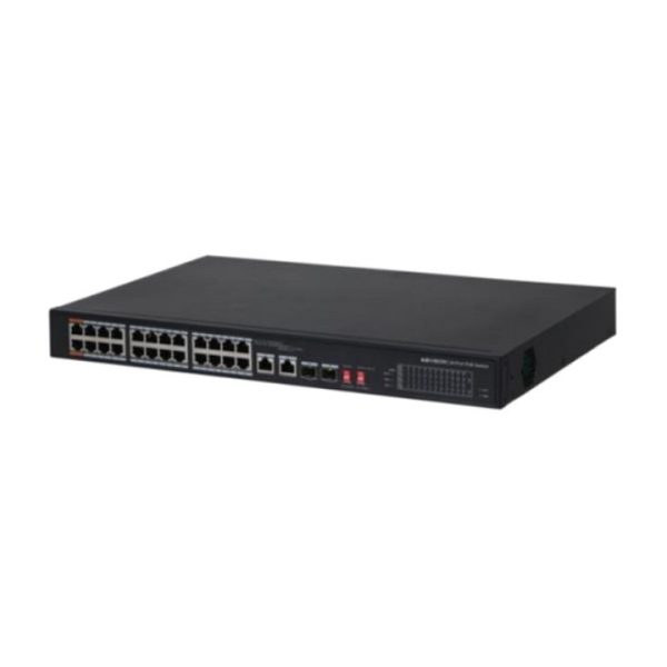 Switch PoE 24 port hỗ trợ 2 cổng Uplink 1G + 2 cổng quang KBVISION KX-CSW24-PFL