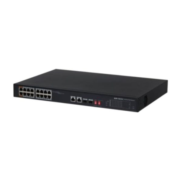 Switch PoE 16 port (hỗ trợ 2 cổng Uplink 1G + 2 cổng quang) KBVISION KX-CSW16-PFL