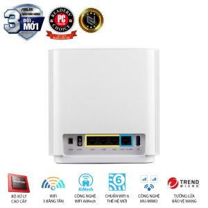 Bộ Router Mesh ZenWiFi 6 Ba băng tần chuẩn AX6600 ASUS XT8 (W-2-PK)