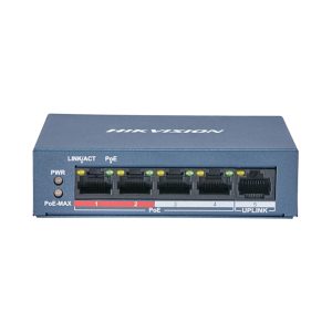 Switch 4 cổng 100Mbps PoE + 1 cổng Uplink 100Mbps Hikvision DS-3E0105P-E/M(B)
