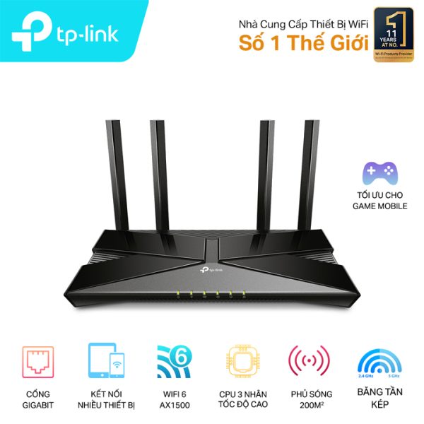 Router Wi-Fi 6 Băng tầng kép AX1500 TP-Link Archer AX10