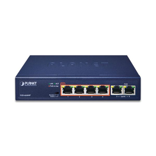Unmanaged Switch 6 Port 100Mbps PLANET FSD-604HP