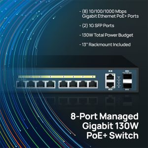 Managed Gigabit Switch 8 Port 130W PoE+ ENGENIUS EWS5912FP