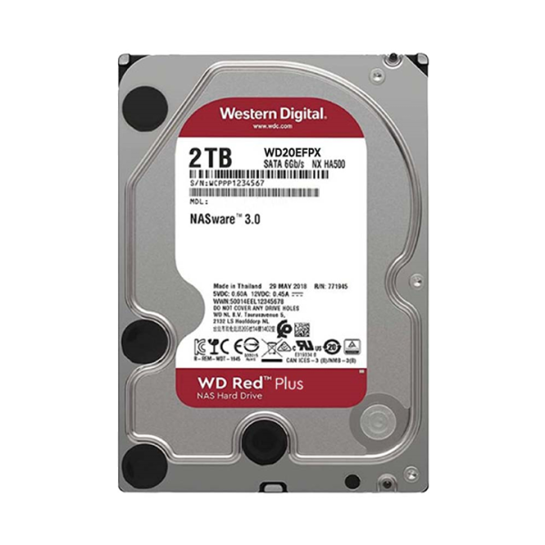 Ổ cứng HDD WD Red Plus 2TB 3.5" SATA 3 WD20EFPX