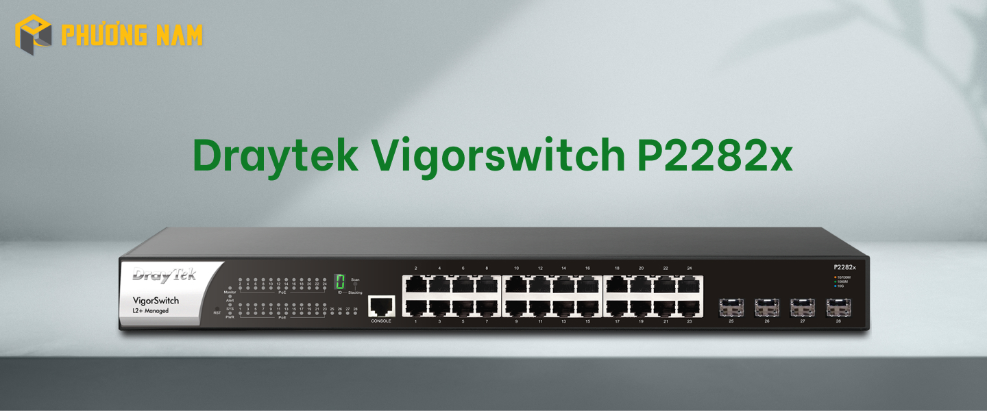 Switch DrayTek VigorSwitch P2282x Layer 2+ (24 x gigabit POE, 4 x SFP+ 10Gbps)