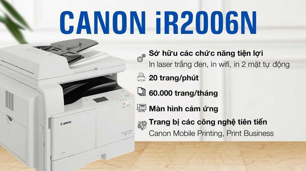 Canon iR 2006N - máy photocopy đa chức năng in hai mặt