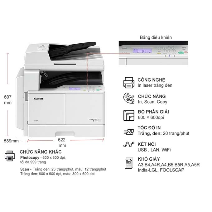 Giá Máy photocopy Canon iR 2006N chính hãng