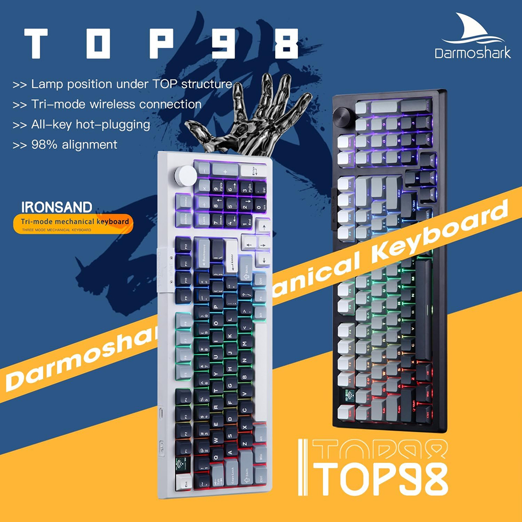 Bàn phím cơ Darmoshark TOP 98 Tri-mode RGB Bàn phím cơ Darmoshark TOP 98 Tri-mode RGB