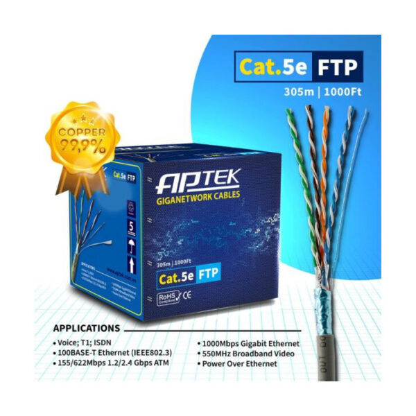 Cáp mạng APTEK CAT.5e FTP Copper, 24AWG, vỏ nhựa PE 530 - 2113-2