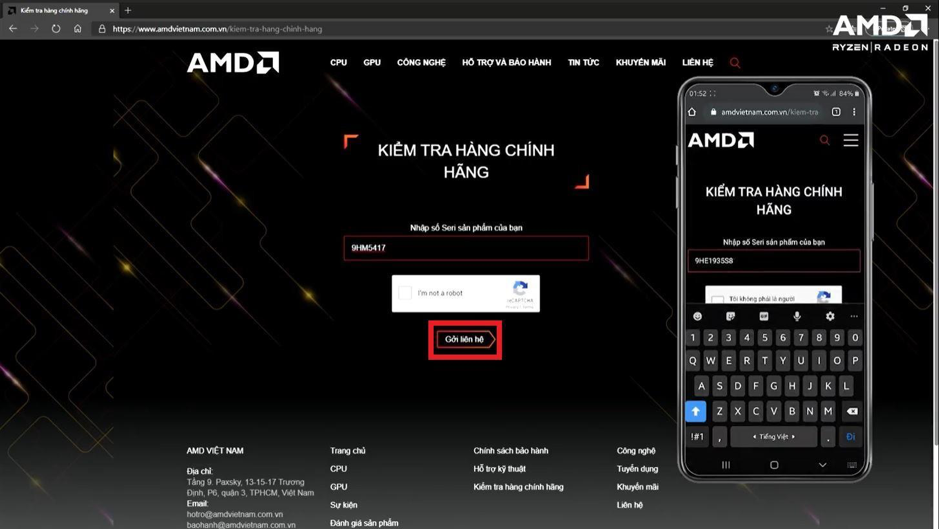 Kiểm tra bảo hành CPU AMD đơn giản qua website chính hãng
