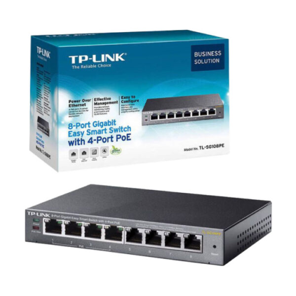 Switch TP-Link Easy Smart 8 cổng Gigabit PoE+ TL-SG108PE